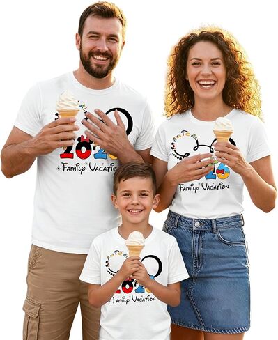 Family Vacation Matching Shirts: Magical 2026 Cartoon Graphic Shirt Family Matching Outfits Funny Summer Trip Tees Tops in Saudi Arabia