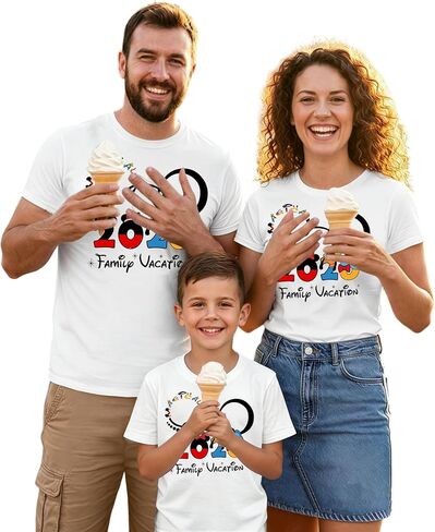 Family Vacation Matching Shirts: Magical 2026 Cartoon Graphic Shirt Family Matching Outfits Funny Summer Trip Tees Tops in Saudi Arabia