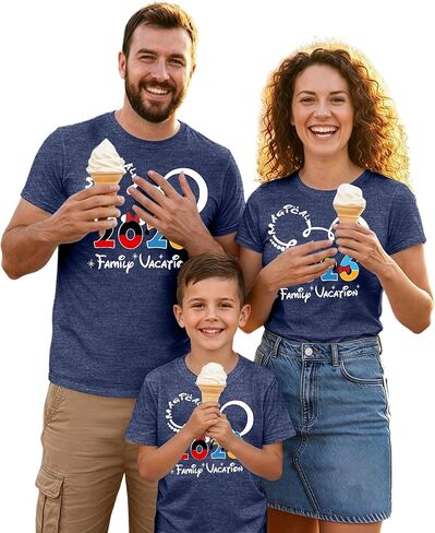 Family Vacation Matching Shirts: Magical 2026 Cartoon Graphic Shirt Family Matching Outfits Funny Summer Trip Tees Tops in Saudi Arabia