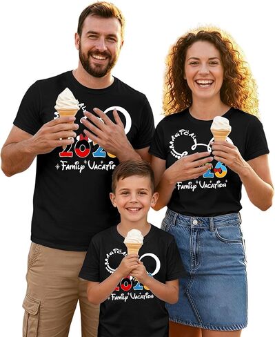 Family Vacation Matching Shirts: Magical 2026 Cartoon Graphic Shirt Family Matching Outfits Funny Summer Trip Tees Tops in Saudi Arabia