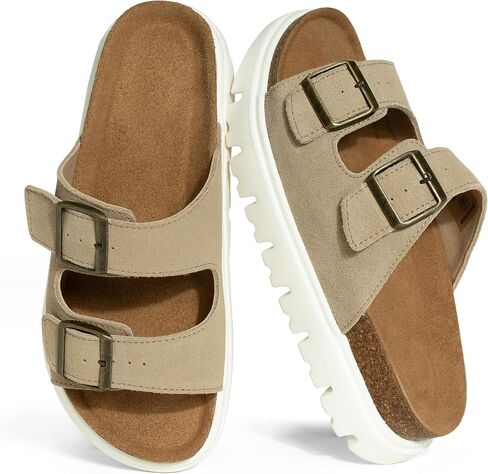 Genuine Leather Platform Wedge Sandals for Women – Comfortable Chunky Platform Sandals with Cushioned Insole, Lightweight Non-Slip Summer Wedges, Dressy & Casual 2026 in Saudi Arabia
