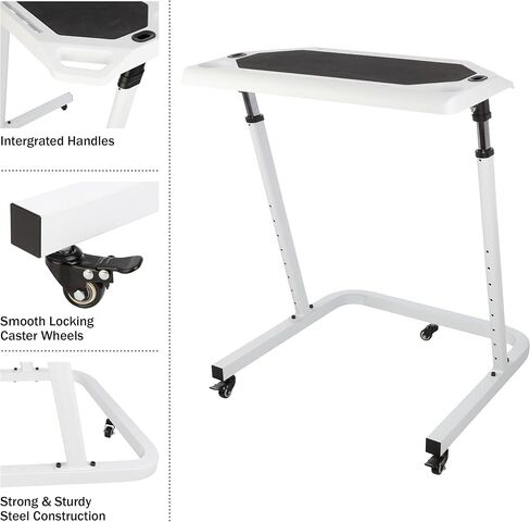 Bike Desk - Rolling Laptop Cart for Stationary Bike or Trainer - Adjustable Standing Desk to Exercise While Working or Watching TV by RAD Cycle in Saudi Arabia