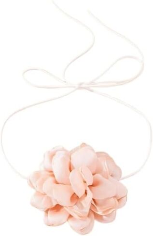 Big Flowers Velvet Collar Tie Necklace - Dainty Adjustable Choker for Women in Saudi Arabia