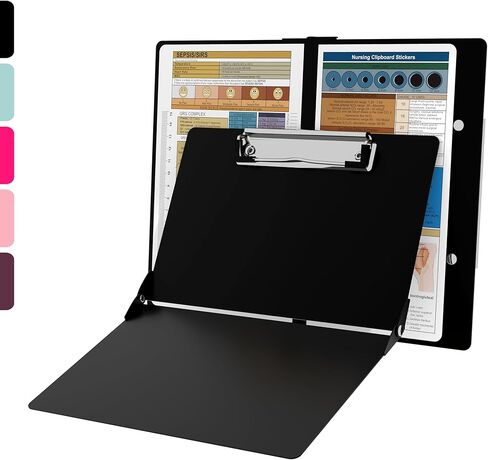 Nursing Clipboard with Nursing and Medical Edition Cheat Sheets Nursing School Essentials, Aluminum Foldable Nurse Clip Boards Essential Accessory for Efficient Patient Care (Wine Red) in Saudi Arabia