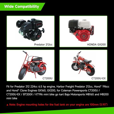 لوحة المحرك العلوية لـ Predator 212 196 224cc Hemi Ghost Small Clone Engine Mini Bike Coleman CT200U، مجموعة تركيب خزان الوقود الغازي لأجزاء أداء BT200X CT200U-EX GX160 GX200 Go Kart in Kuwait