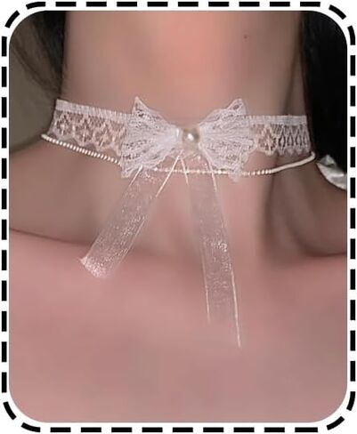 YRlilicc Lace Choker Necklace Steampunk Black Crystal Tassel Choker Necklace Sexy Costume Party in Saudi Arabia