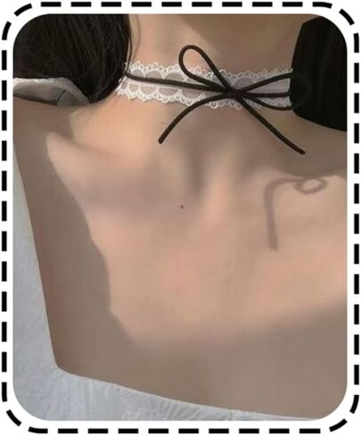 YRlilicc Lace Choker Necklace Steampunk Black Crystal Tassel Choker Necklace Sexy Costume Party in Saudi Arabia