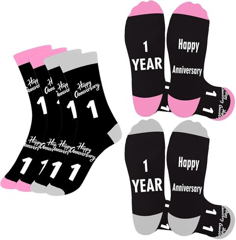 Liomxase 25th Anniversary Wedding Gifts for Couple - 2pcs Matching Socks,25 Year Anniversary Couples Gifts for Him Her,Romantic Gift for Husband Wife,Women Christmas Birthday Gift,25 Year of Marriage in Saudi Arabia
