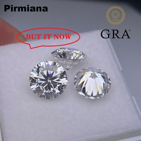 مويسانيتي حجر مويسانيتي حجر فضفاض الماس الاصطناعي الأبيض D اللون VVS1 وضوح 0.3ct-12ct جولة رائعة قطع لخاتم قلادة مجوهرات DIY صنع هدية مع شهادة GRA in Saudi Arabia