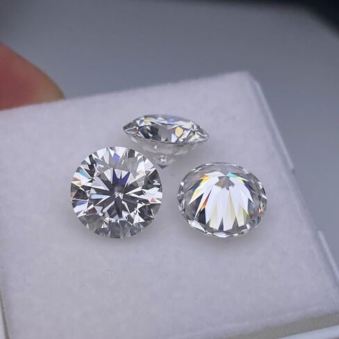 مويسانيتي حجر مويسانيتي حجر فضفاض الماس الاصطناعي الأبيض D اللون VVS1 وضوح 0.3ct-12ct جولة رائعة قطع لخاتم قلادة مجوهرات DIY صنع هدية مع شهادة GRA in Saudi Arabia
