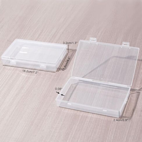 4 عبوات من صندوق بلاستيكي صغير من Ganydet، حاويات تخزين صندوق أقلام تلوين مستطيلة مع غطاء، حاويات تخزين شفافة صندوق حرفي لأشرطة خرز شريط واشي، متجمد، 8.66 بوصة × 5.12 بوصة × 2.28 بوصة in Kuwait