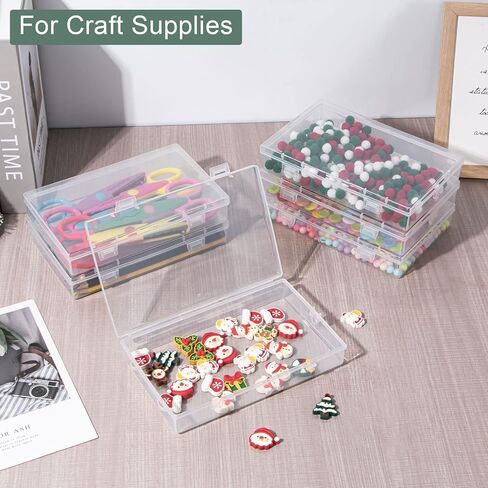 4 عبوات من صندوق بلاستيكي صغير من Ganydet، حاويات تخزين صندوق أقلام تلوين مستطيلة مع غطاء، حاويات تخزين شفافة صندوق حرفي لأشرطة خرز شريط واشي، متجمد، 8.66 بوصة × 5.12 بوصة × 2.28 بوصة in Kuwait