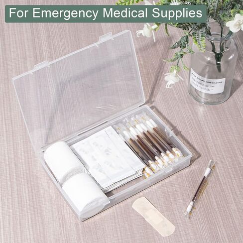 4 عبوات من صندوق بلاستيكي صغير من Ganydet، حاويات تخزين صندوق أقلام تلوين مستطيلة مع غطاء، حاويات تخزين شفافة صندوق حرفي لأشرطة خرز شريط واشي، متجمد، 8.66 بوصة × 5.12 بوصة × 2.28 بوصة in Kuwait