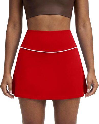 High Waisted Tennis Skirts for Women with 2 Pockets Mini Athletic Golf Skorts with Built in Shorts Workout Pickleball in Saudi Arabia