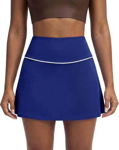 High Waisted Tennis Skirts for Women with 2 Pockets Mini Athletic Golf Skorts with Built in Shorts Workout Pickleball in Saudi Arabia