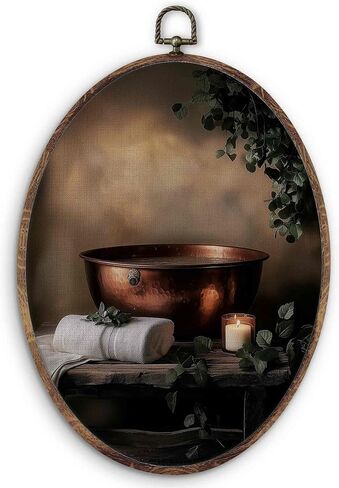 KTYHD Dark Academia Black Cat Botanical Oval Wall Art Decor,Vintage Botanical Gothic Moody Oval Canvas Wall Art,Dark Academia Wildflower Pictures Framed Decor for Kitche Home Bathroom Home Décor Products in Saudi Arabia