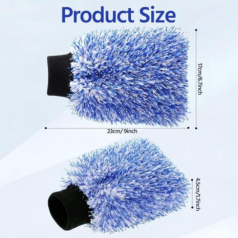 4 Pack Microfiber Car Wash Mitts Set 10x7 Inch Soft Suede Lining Car Wash Gloves, Highly Absorbent Scratch-Free Cleaning Cloths for Auto Detailing, Safe with All Soaps, Bucket(Black) in Saudi Arabia