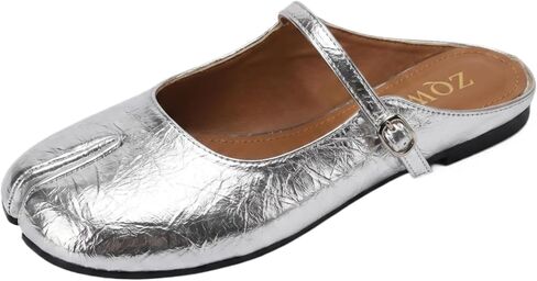 Women's Vintage Tabi Mules Mary Jane Flats Split Toe Backless Loafers Slip-On Slides Round Toe Comfortable Lightweight Casual Leather Shoes in Saudi Arabia