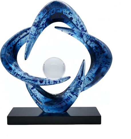 AWNR Gold Abstract Sculpture House Decor Aesthetic - Home Décor Accents for Nightstand, Shelves, Dining Room, Entryway Table, Office, Desk Accessories (White) in Saudi Arabia