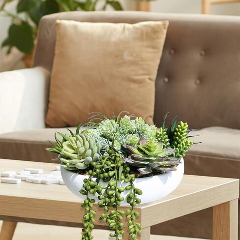 Winlyn 9 "ترتيب العصارة الاصطناعية النباتات النضرة في زارع جولة سوداء فو العصارة بوعاء للمنزل مكتب غرفة نوم المطبخ الحمام الجدول محور النافذة الجرف رف ديكور in Saudi Arabia