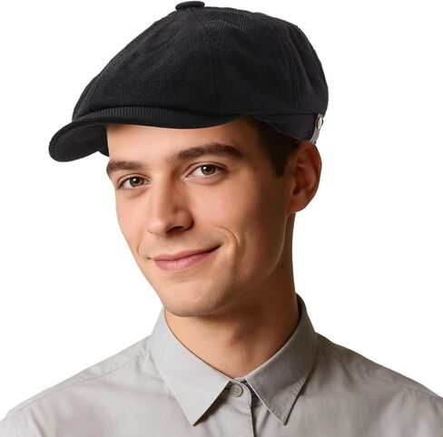 KUANG! Classic Flat Cap for Men Spring Summer Newsboy Hats Cabbie Cap Driving Scally Adjustable in Saudi Arabia