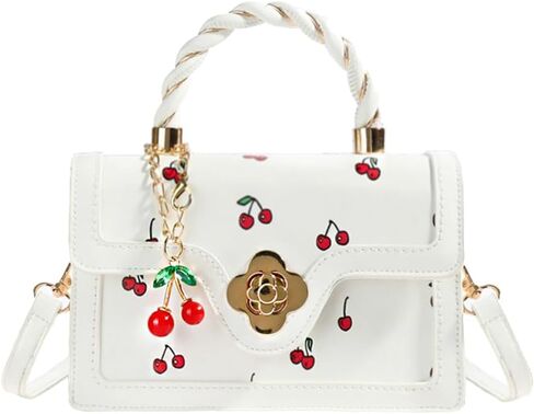 لطيف الكرز المحفظة Y2K حقيبة كتف جلدية نباتية الأزياء Crossbody محفظة صغيرة حقيبة يد in Kuwait