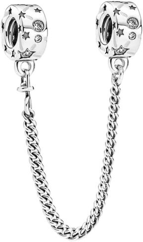 Safety Chain Charm 925 Sterling Silver Pendant,Jewelry Beads Gifts for Women Bracelet&Necklace A0166 in Saudi Arabia