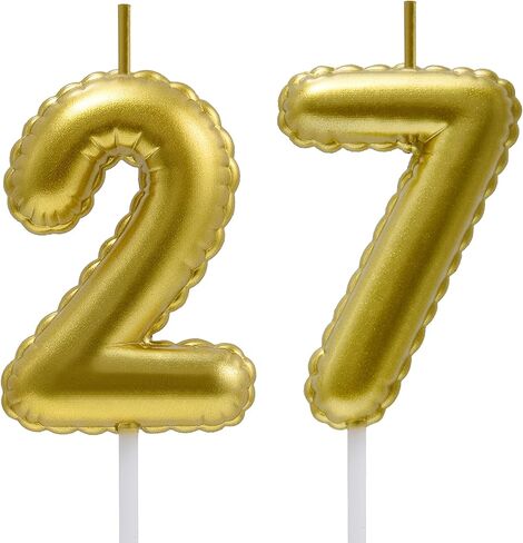 شمعة عيد ميلاد AOOLADA 27 و72، شموع الكيك 27 و72، شموع عيد ميلاد رقم 27 و72 لتزيين الجزء العلوي من الكعك، أرجواني in Kuwait