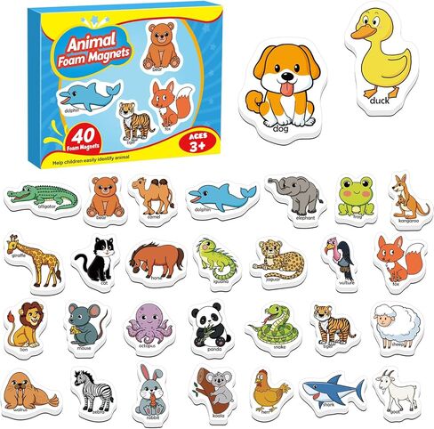 40 مغناطيس حيوانات، مغناطيس ثلاجة للأطفال، ألعاب حيوانات مغناطيسية للأطفال الصغار، ألعاب تعليمية، ألعاب علاج النطق لفصول رياض الأطفال في مرحلة ما قبل المدرسة، ألعاب تعليمية للأطفال 3+ in Kuwait