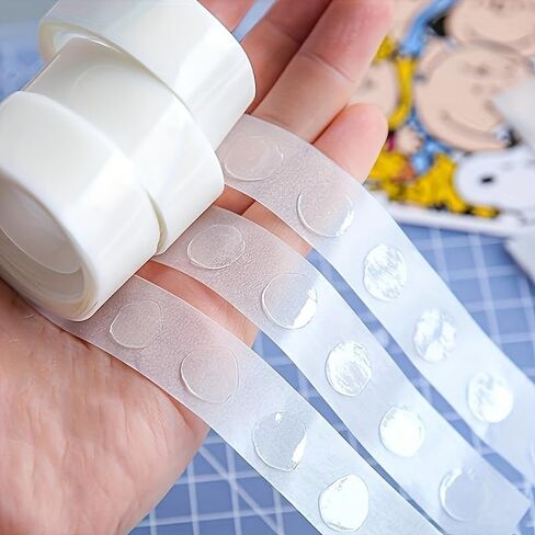 Transparent Double-Sided Adhesive Dots 100pcs Strong 1.0Kg Hold Residue-Free Clear for Scrapbooking Journals Weddings, 100PCS in Saudi Arabia