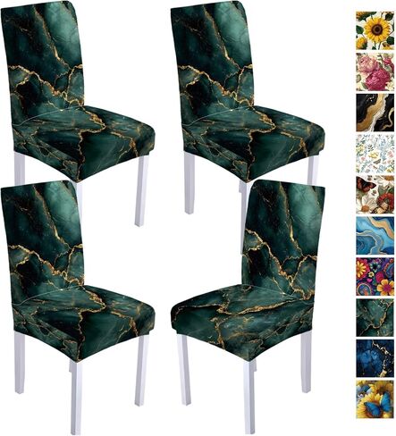 Chair Covers Slipcovers Set of 4, Spandex Super Fit Stretch Removable Washable Anti-dust Chair Seat Cover for Kitchen,Wedding,Party (4, Purple) in Saudi Arabia