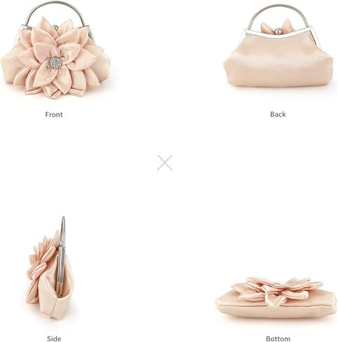 Elegant Floral Women Evening Bag Bridal Wedding Clutch Purse Rhinestone Satin Flower Handbag For Bridesmaid Prom Dinner Party in Saudi Arabia
