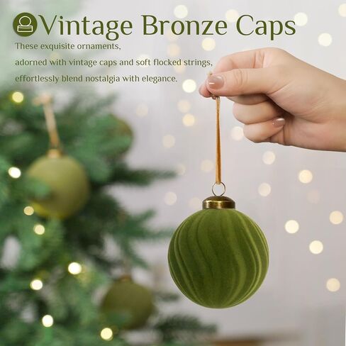 مجموعة XmasExp 36 قطعة من زخارف عيد الميلاد المخملية، كرات مختلطة متدفقة، زينة شجرة عيد الميلاد مقاومة للكسر لقضاء العطلات، والحفلات، والمنزل (مختلط) in Kuwait