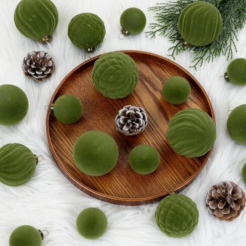 مجموعة XmasExp 36 قطعة من زخارف عيد الميلاد المخملية، كرات مختلطة متدفقة، زينة شجرة عيد الميلاد مقاومة للكسر لقضاء العطلات، والحفلات، والمنزل (مختلط) in Kuwait