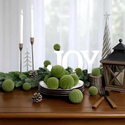 مجموعة XmasExp 36 قطعة من زخارف عيد الميلاد المخملية، كرات مختلطة متدفقة، زينة شجرة عيد الميلاد مقاومة للكسر لقضاء العطلات، والحفلات، والمنزل (مختلط) in Kuwait