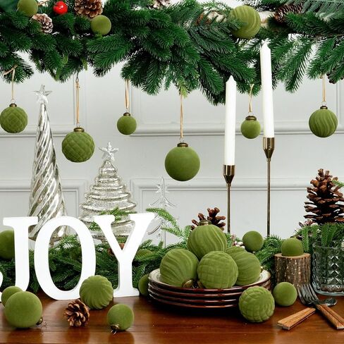 مجموعة XmasExp 36 قطعة من زخارف عيد الميلاد المخملية، كرات مختلطة متدفقة، زينة شجرة عيد الميلاد مقاومة للكسر لقضاء العطلات، والحفلات، والمنزل (مختلط) in Kuwait