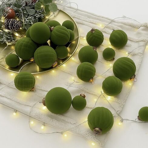 مجموعة XmasExp 36 قطعة من زخارف عيد الميلاد المخملية، كرات مختلطة متدفقة، زينة شجرة عيد الميلاد مقاومة للكسر لقضاء العطلات، والحفلات، والمنزل (مختلط) in Kuwait