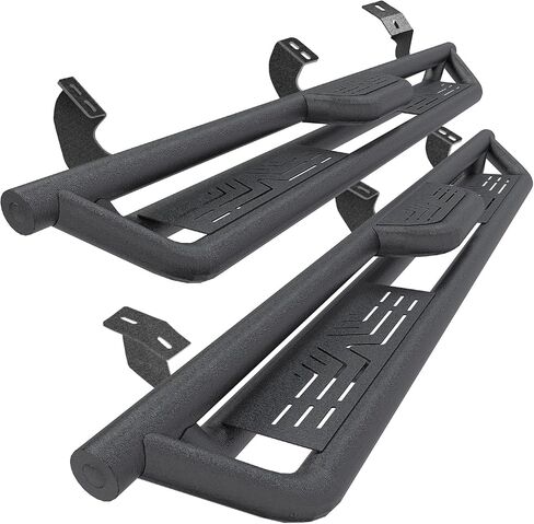 Running Boards Compatible with 2008-2018 Jeep Wrangler JK 4 Doors, Jeep Wrangler Accessories,Black Heavy Duty Carbon Side Steps Rails Round Tube Nerf Bars in Saudi Arabia