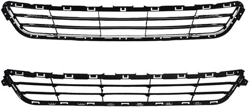 Front Bumper Cover Assembly Compatible with 2017-2018 Ford Fusion, with Upper Lower Mesh Grille & Fog Lights Kit, Gray (Excludes Fusion Sport & Park Assist) in Saudi Arabia