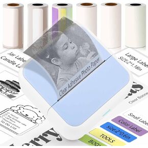 KEEPHOPE Label Maker Machine with 6 Tapes, Thermal Label Maker, Portable Mini Bluetooth Label Printer with Clear Tape for Home, Kitchen, School White in Saudi Arabia