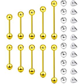 16G حلقات اللسان الجراحية الطويلة والقصيرة للغاية، مجوهرات ثقب الجرس المستقيمة للجسر للنساء والرجال 12 مم 14 مم 16 مم 18 مم 22 مم حلقة لسان ثعبان عيون فضية اللون in Kuwait