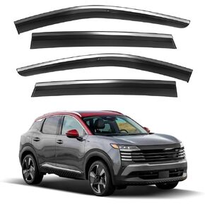 4 قطع تناسب 2025 2026 KIA K4 واقيات المطر منحرف الرياح أقنعة نافذة مضادة للمطر مع شريط 304 من الفولاذ المقاوم للصدأ - واقيات المطر لتقليل الضوضاء وعواكس الرياح الجانبية للنافذة in Kuwait