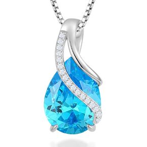 Birthstone Necklace for Women Sterling Silver Teardrop Necklace Infinite Jewelry Gift in Saudi Arabia