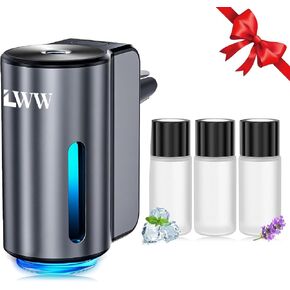 معطر هواء السيارة الذكية LWW، 3 مستويات كثافة، ناشر رائحة قابل لإعادة الشحن، 3 زجاجات عطر × 10 مل، قابلة للتعديل، رائحة سوداء قوية (نكهة هادئة + منعشة + نكهة المحيط) in Kuwait