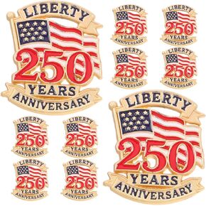 BESPORTBLE 10pcs American Flag Lapel Pins, 250th Anniversary USA Commemorative Metal Brooch Badge, Patriotic Alloy Flag Pin Bulk for Independence Day, 4th of July, Suits Hats Bags in Saudi Arabia