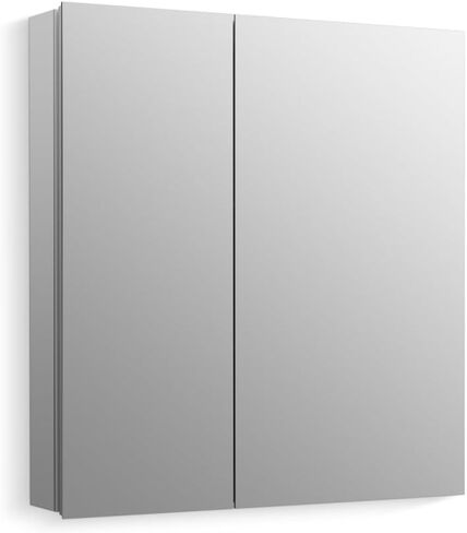 Kohler CB-CLR1620FS Frameless Bathroom Mirror Medicine Cabinet, Single Door, Rectangular Beveled Edge Frame, Bathroom Cabinet Mirror, Adjustable Shelves, 16 in. W x 20 in. H in Saudi Arabia