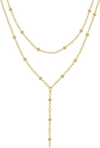 Coshilta Lariat Gold Necklace for Women, Dainty Long Necklace Gold Plated Y-Shaped Pendant Necklace Minimalist Drop Layered Necklaces Gold Plated Jewelry For Women Gift in Saudi Arabia
