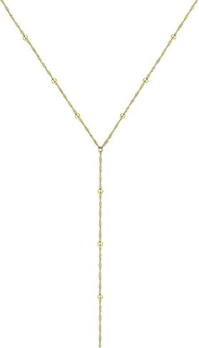 Coshilta Lariat Gold Necklace for Women, Dainty Long Necklace Gold Plated Y-Shaped Pendant Necklace Minimalist Drop Layered Necklaces Gold Plated Jewelry For Women Gift in Saudi Arabia