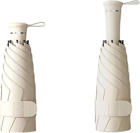 Mini Folding Travel Umbrella with Built-in Hidden Telescoping Handle,Teflon Coating, UPF 50+,UV Protection,Compact Lightweight Portable,6 Ribs Design,Small,Sun/Rain,Women/ Kids/Girls,Backpack Car in Saudi Arabia