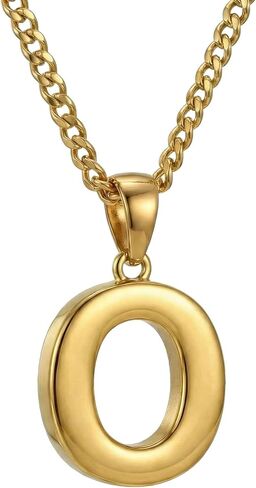 A-Z Letter Necklace 18K Gold Letter Necklace for Women Men with Cuban Chain Initial Pendant in Saudi Arabia